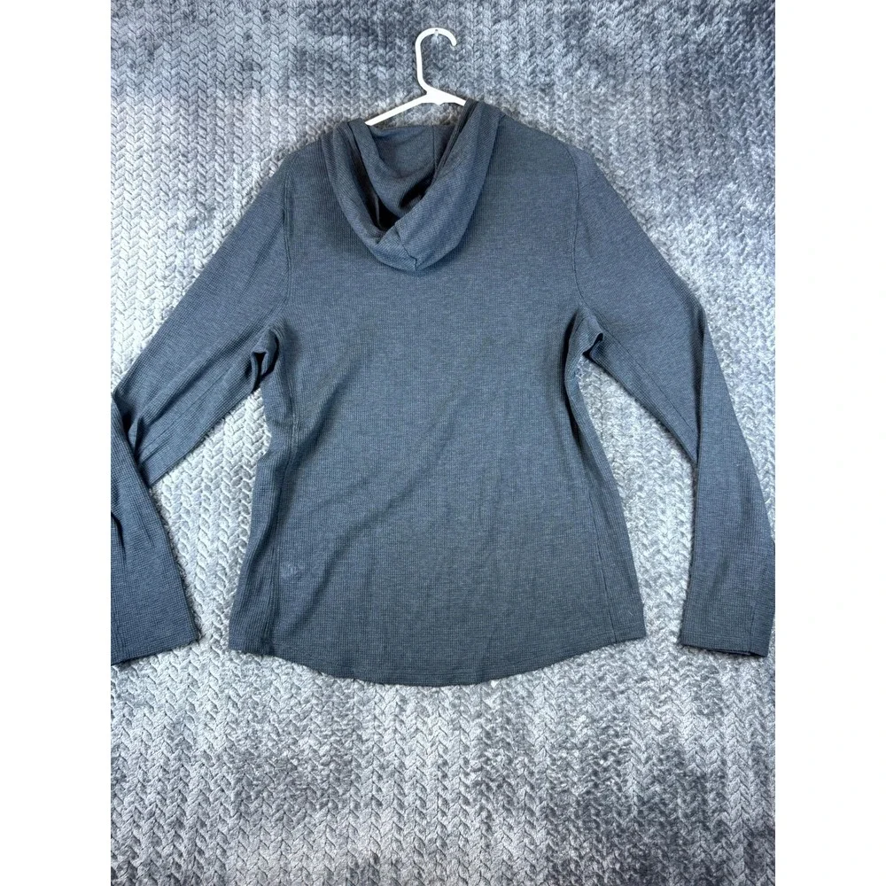 Lululemon Shift Stitch Hoodie Mens Small Slate Blue Waffle Knit Sweat Wicking